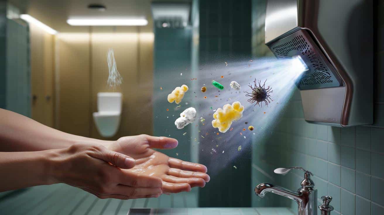 Suszarki do rąk pod lupą: co tak naprawdę wdmuchują na skórę?