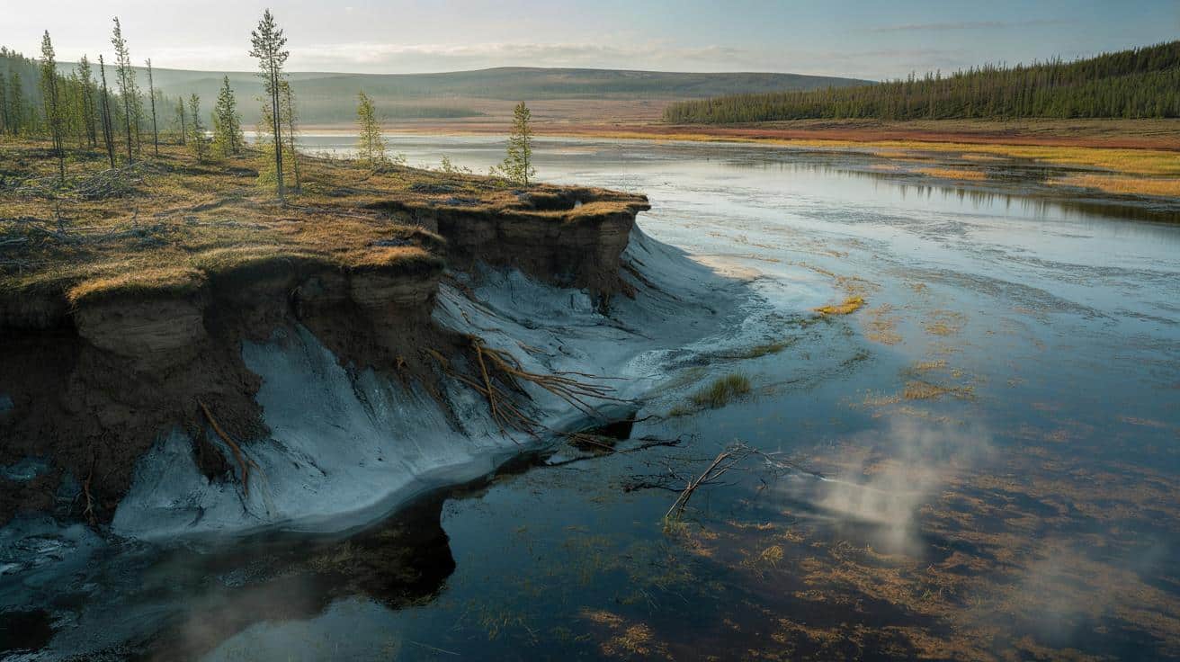 Sybirska zmarzlina topnieje: jeziora uwalniają ukryty węgiel