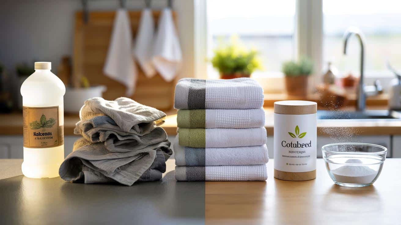 Szare, śmierdzące ściereczki kuchenne? Ta tania proszkowa „bielanka” wygrywa z chlorem