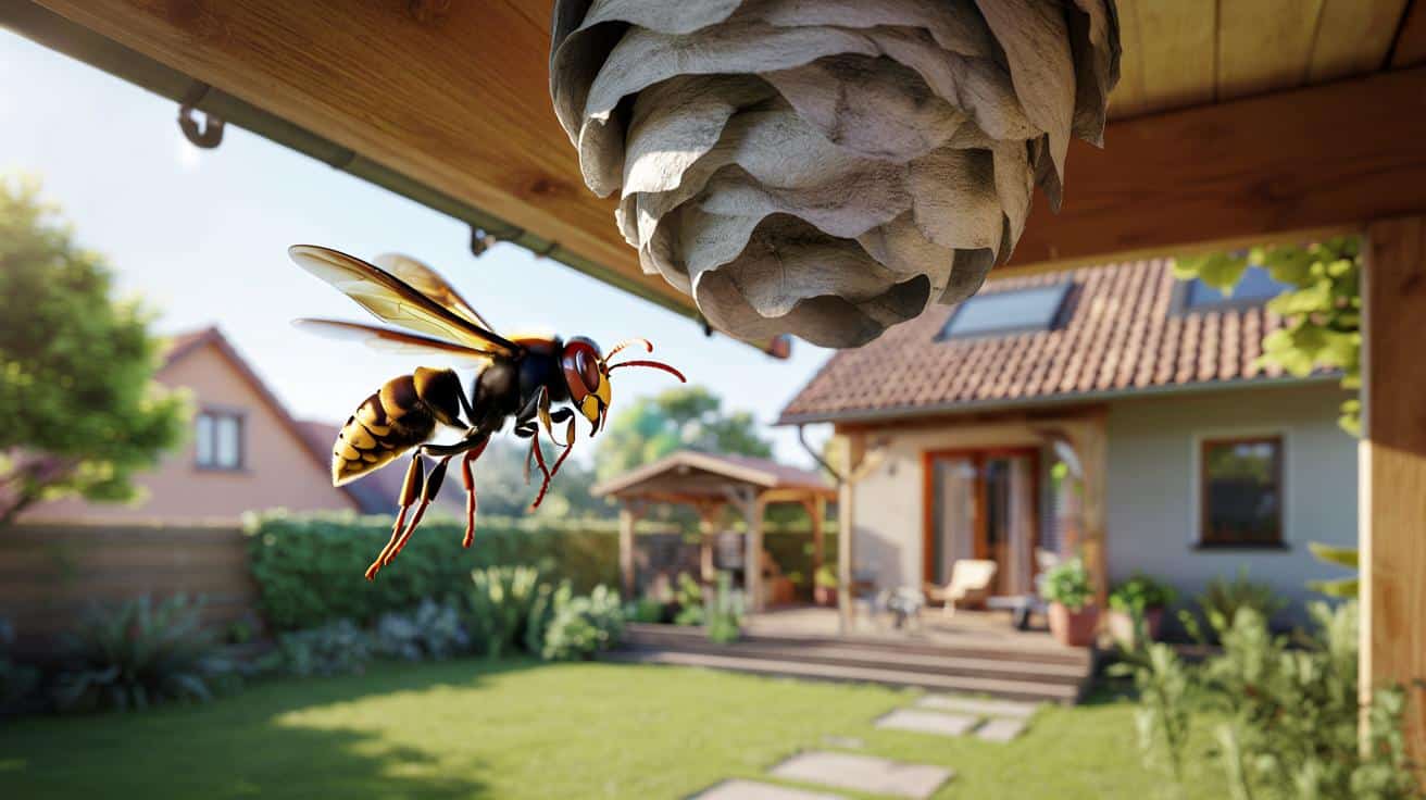 Szerszeń azjatycki blisko domu. Tu najczęściej zakłada ukryte gniazdo