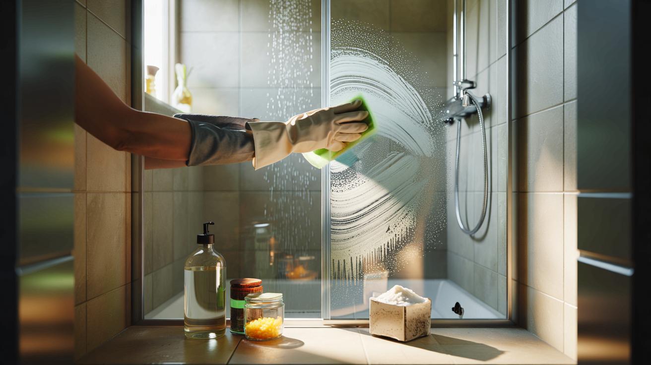 Szklana kabina prysznicowa w plamach z kamienia? Te 3 składniki z kuchni robią z nią cuda