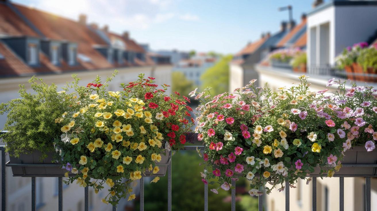 Ta balkonowa kaskada kwiatów potrzebuje tylko jednego wiosennego terminu
