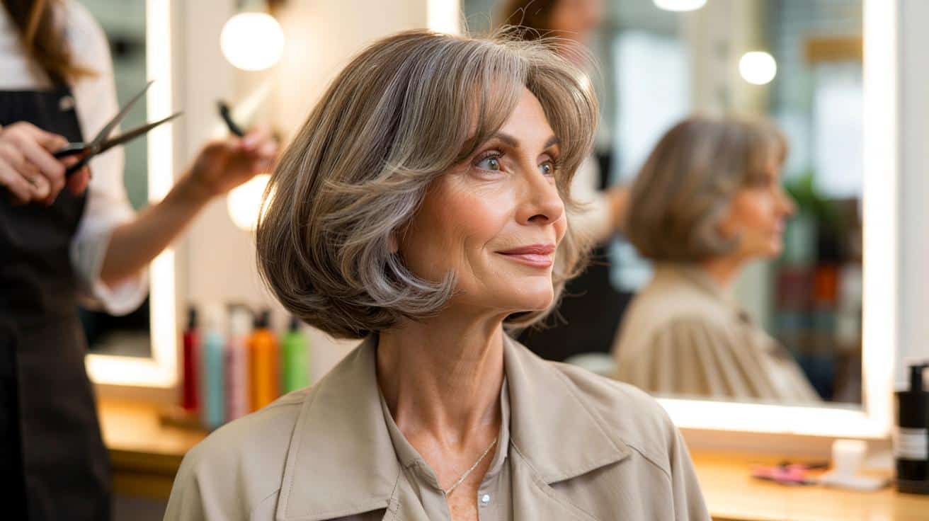Ta fryzura dla kobiet po sześćdziesiątce jest lekka i elegancka
