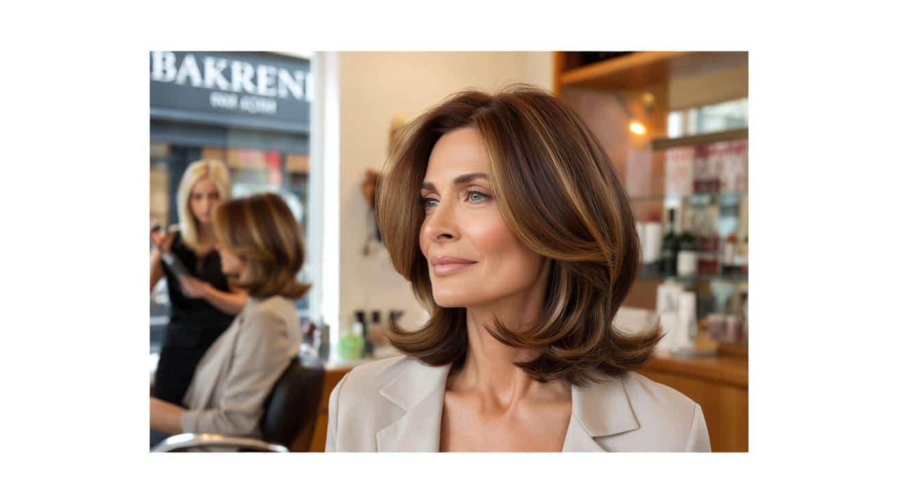 Ta fryzura dla włosów średniej długości jest idealna dla kobiet po czterdziestce