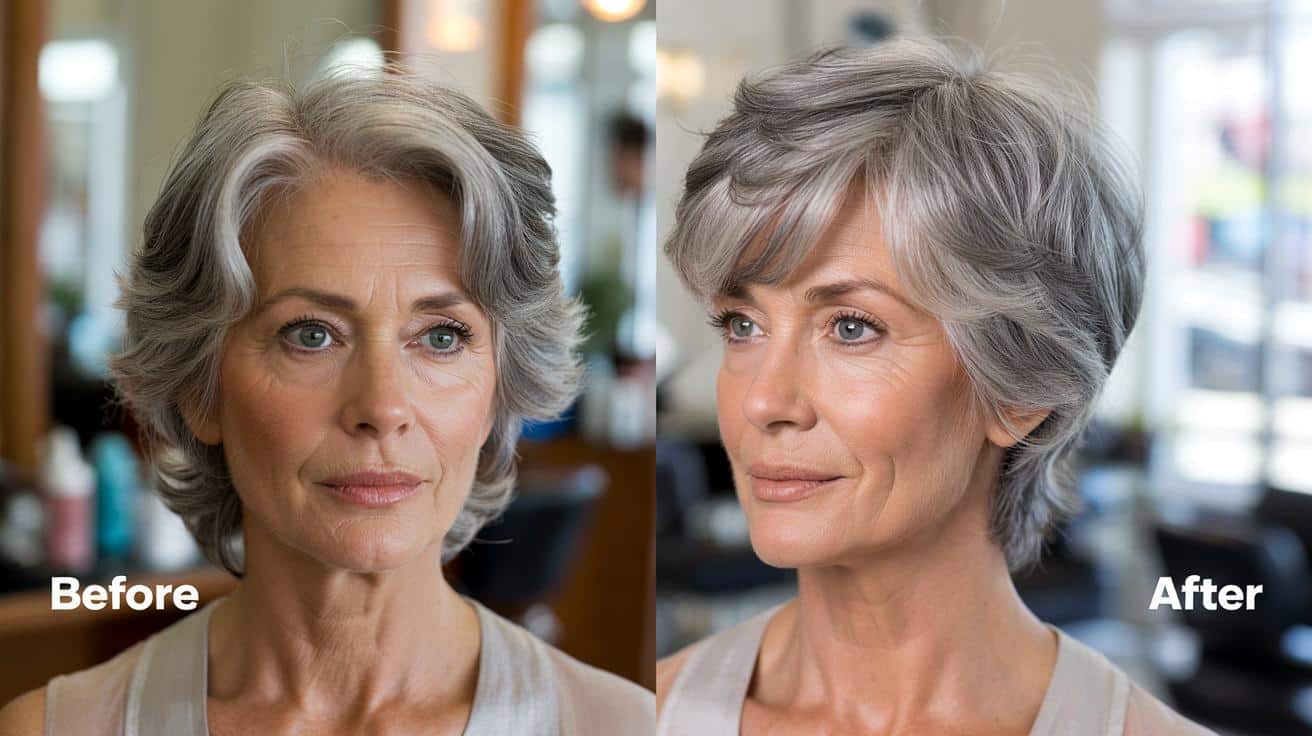 Ta fryzura po 60-tce postarzają cię? Ten krótki cięcie odmładza siwe włosy