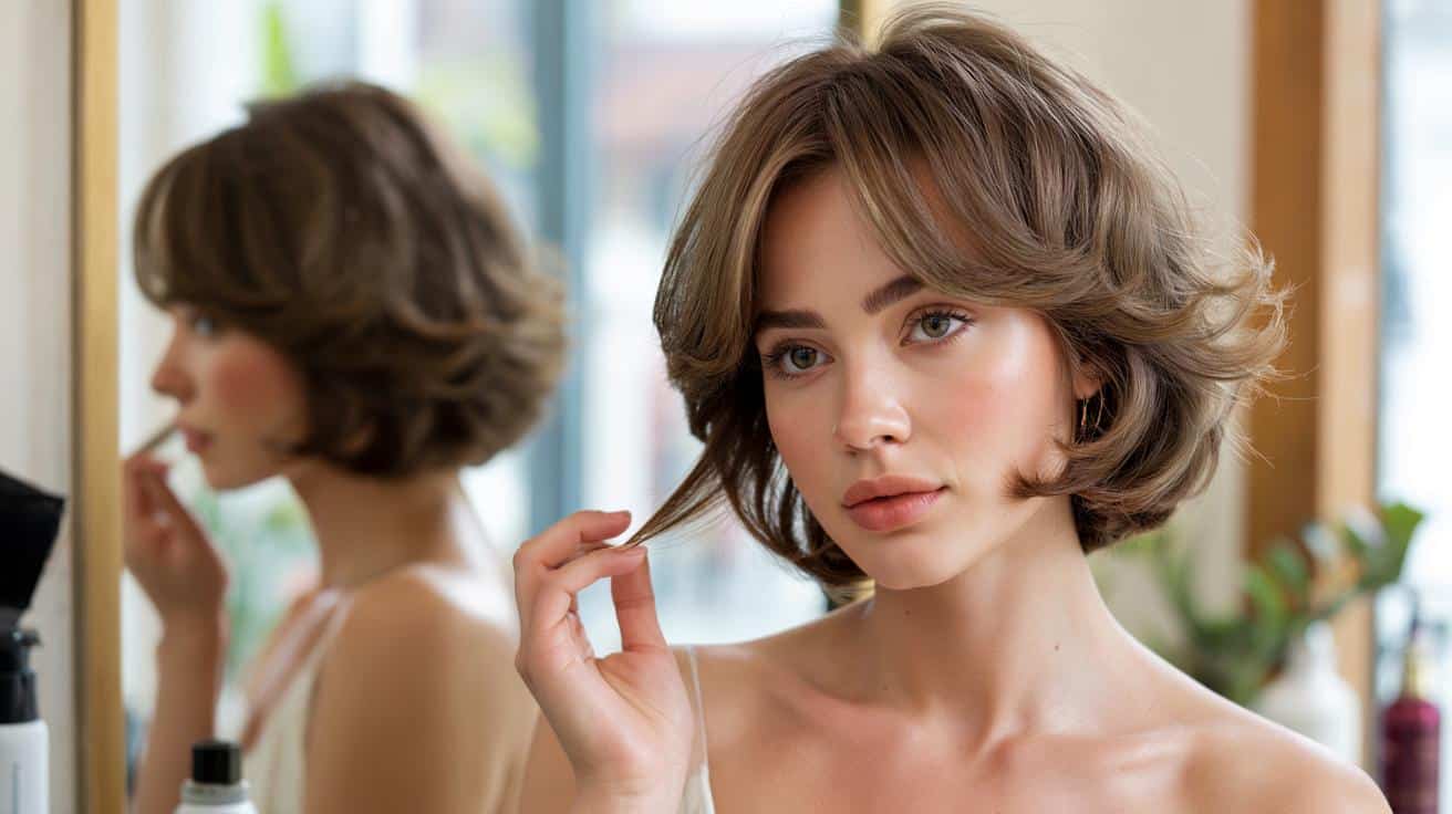Ta fryzura sprawia, że twarz wygląda bardziej delikatnie i kobieco