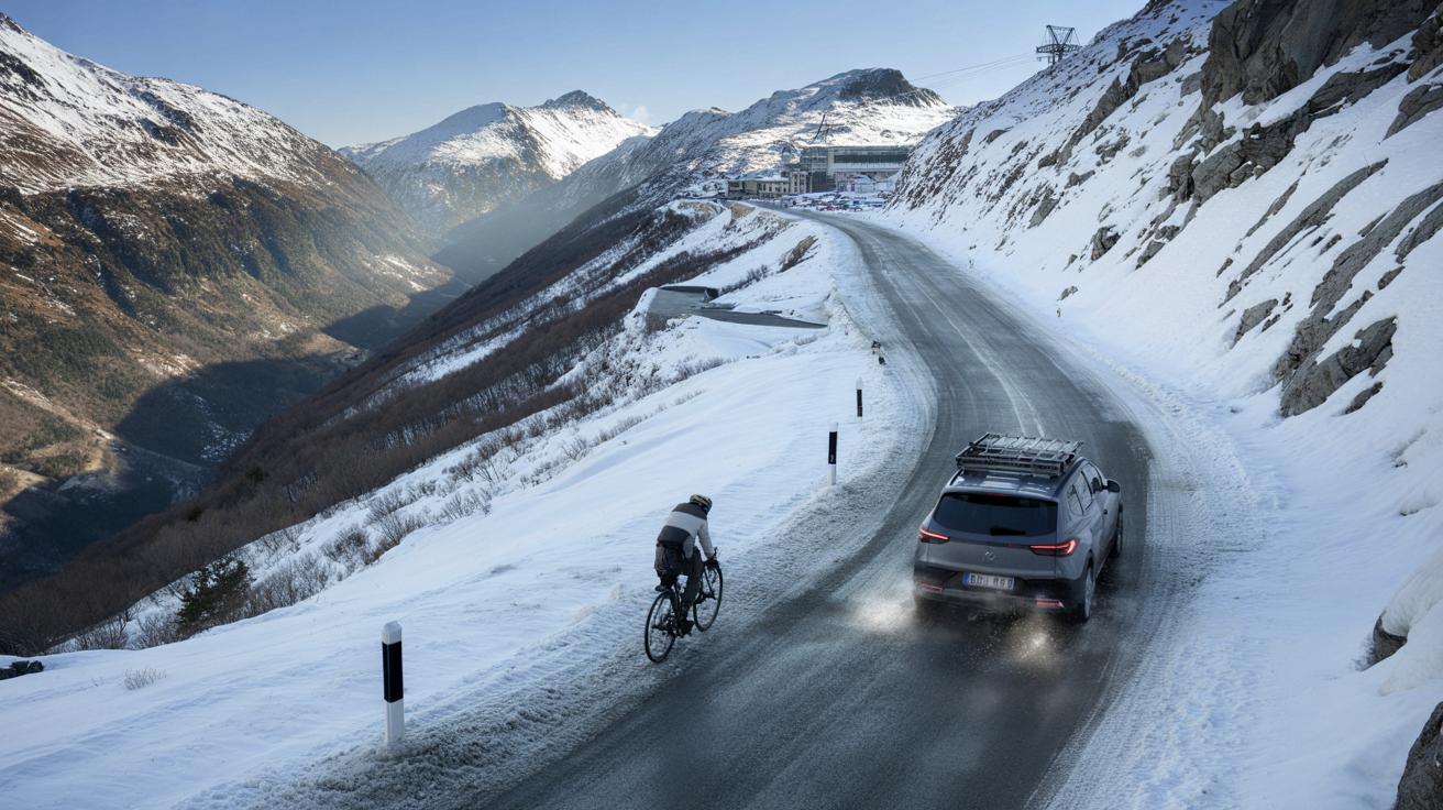 Ta górska droga w Pirenejach co zimę zaskakuje kierowców i rowerzystów
