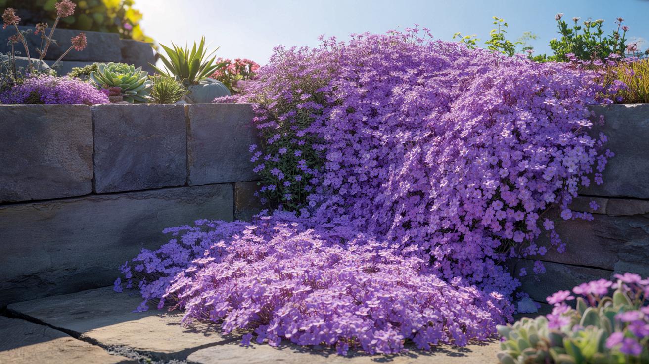Ta niepozorna bylina w kilka tygodni zmienia szary mur w fioletową ścianę kwiatów