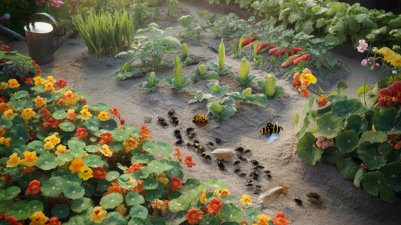 Ta niepozorna kwiatowa „bariera” ratuje warzywnik już od marca