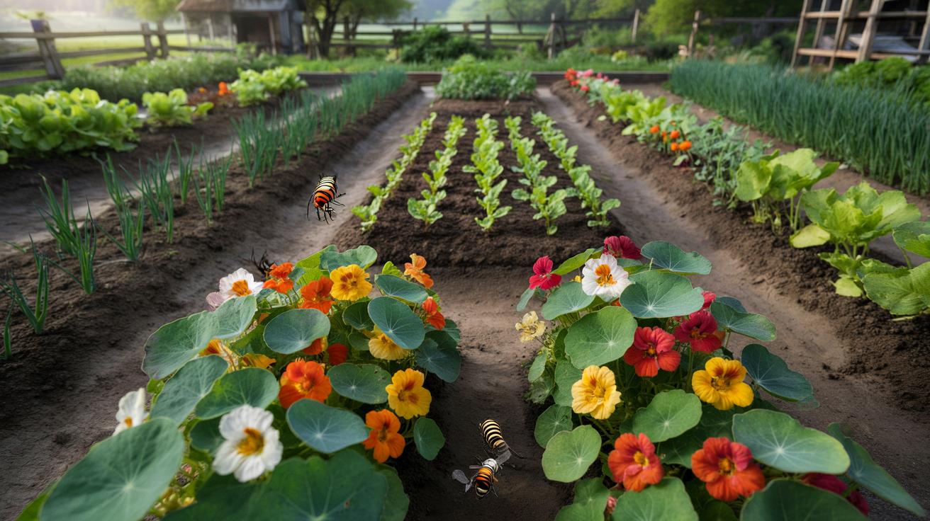 Ta niepozorna kwiatowa „tarczka” między grządkami zmienia cały warzywnik już od marca