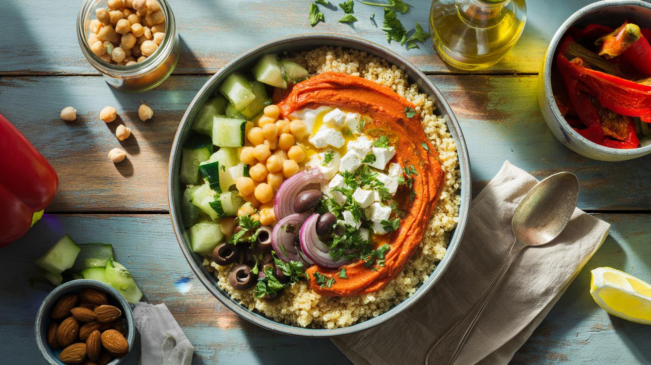 Tani obiad po śródziemnomorsku: miska quinoa z ciecierzycą w 20 minut