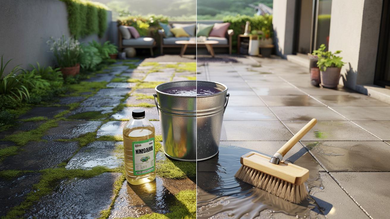 Tani trik na taras: butelka octu za grosze zamiast myjki ciśnieniowej