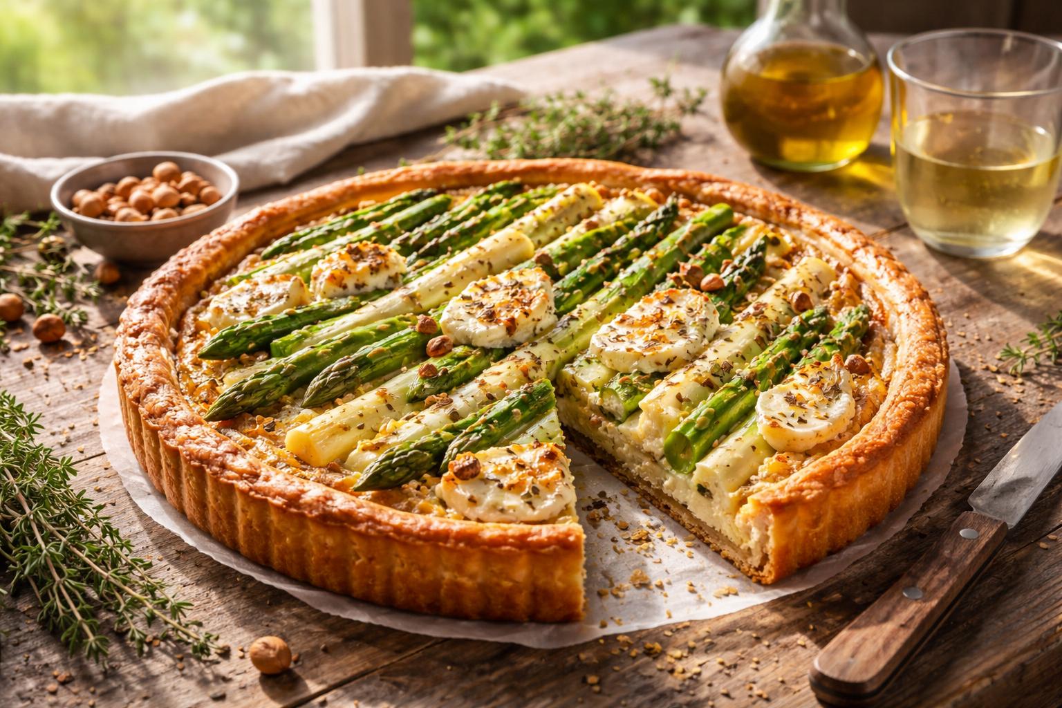 Tarta z kozim serem i szparagami: prosty hit wiosennego menu