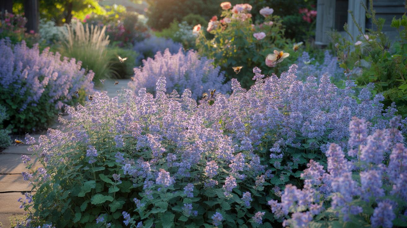 Te kwitnące chmury różu i błękitu ozdobią ogród aż do jesieni