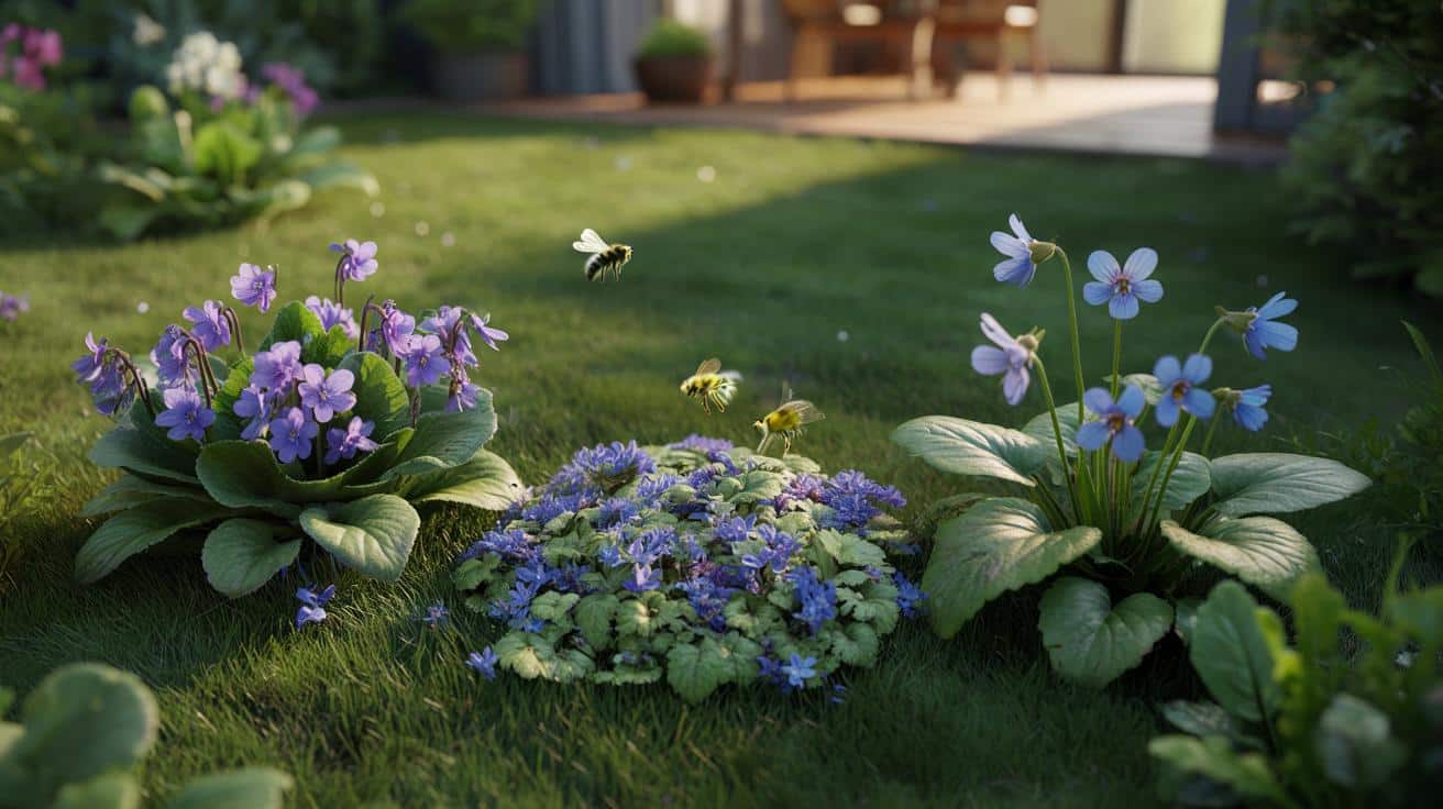 Te niebieskie i fioletowe „chwasty” w trawniku? Skarb, nie problem