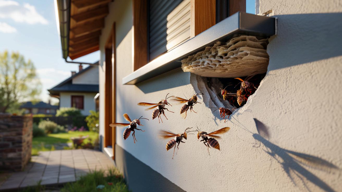 Ten drobny ubytek w tynku działa jak magnes na groźne szerszenie