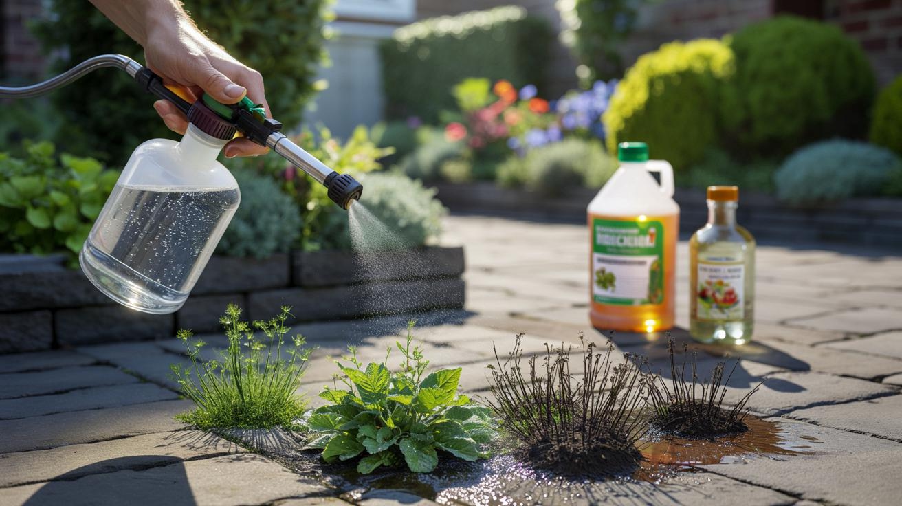 Ten kuchenny płyn działa lepiej niż ocet na chwasty w ogrodzie