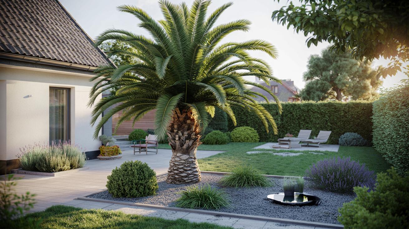 Ten mrozoodporny palm robi z polskiego ogródka tropikalną oazę