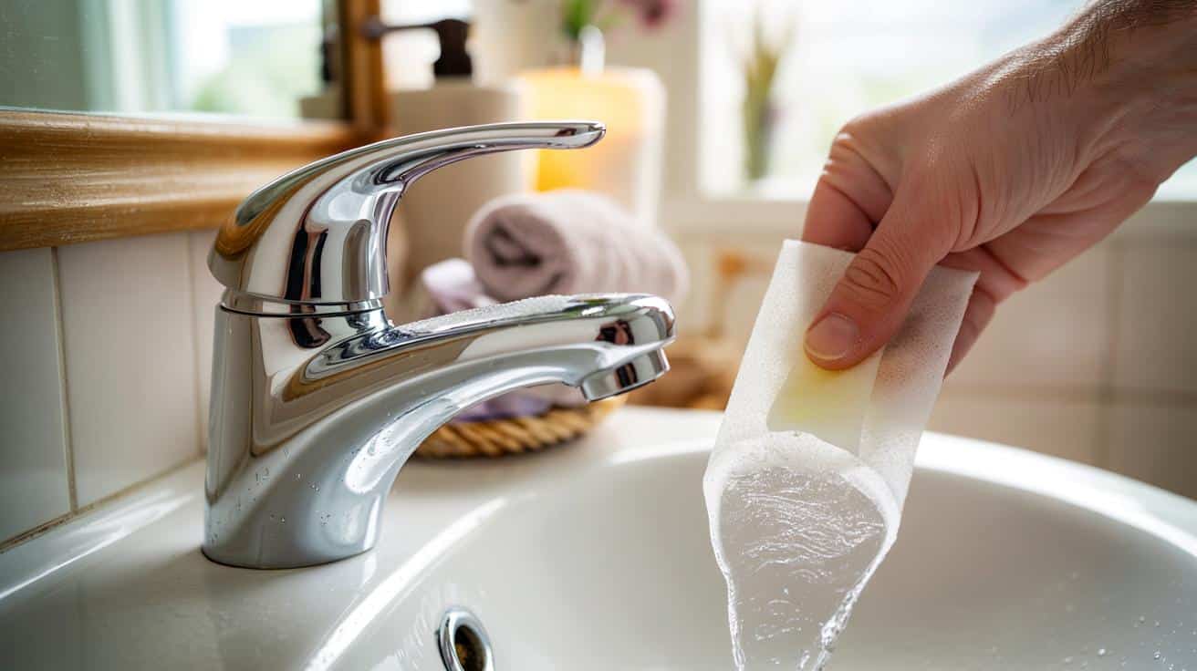 Ten prosty sposób pomaga wyczyścić baterie łazienkowe z kamienia