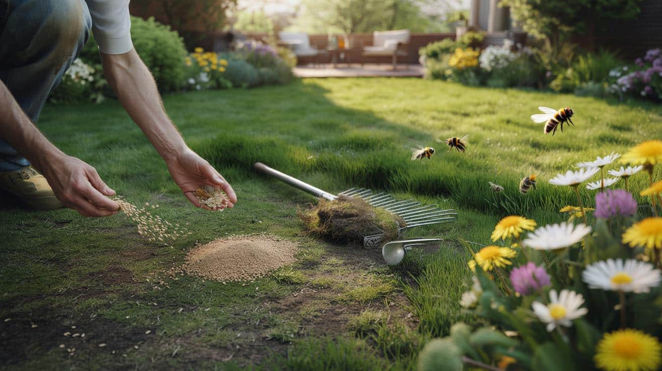Ten prosty zabieg w kwietniu zagęści trawnik i pomoże pszczołom