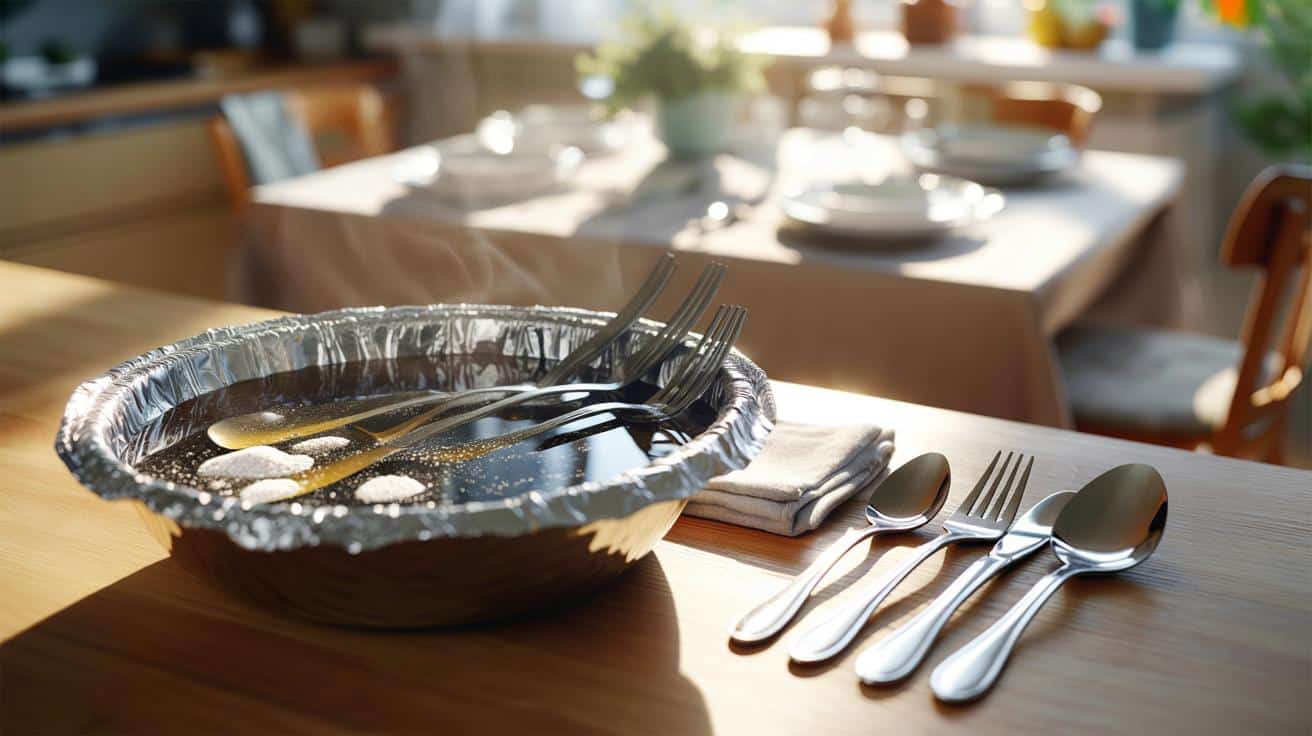 Ten trik z folią aluminiową przywraca połysk sztućcom