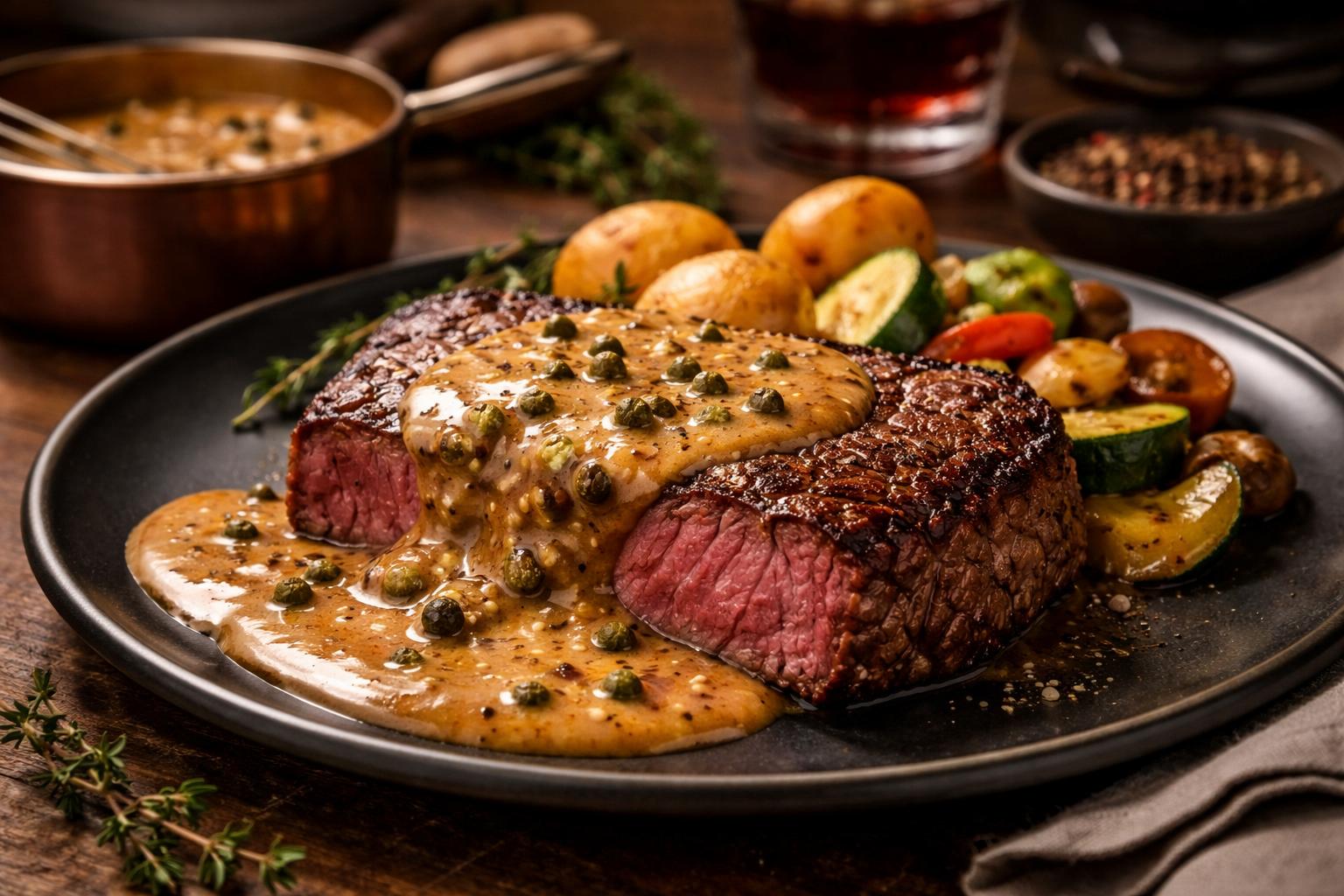 Ten trik z sosem pieprzowym zmienia zwykły stek w danie jak z restauracji