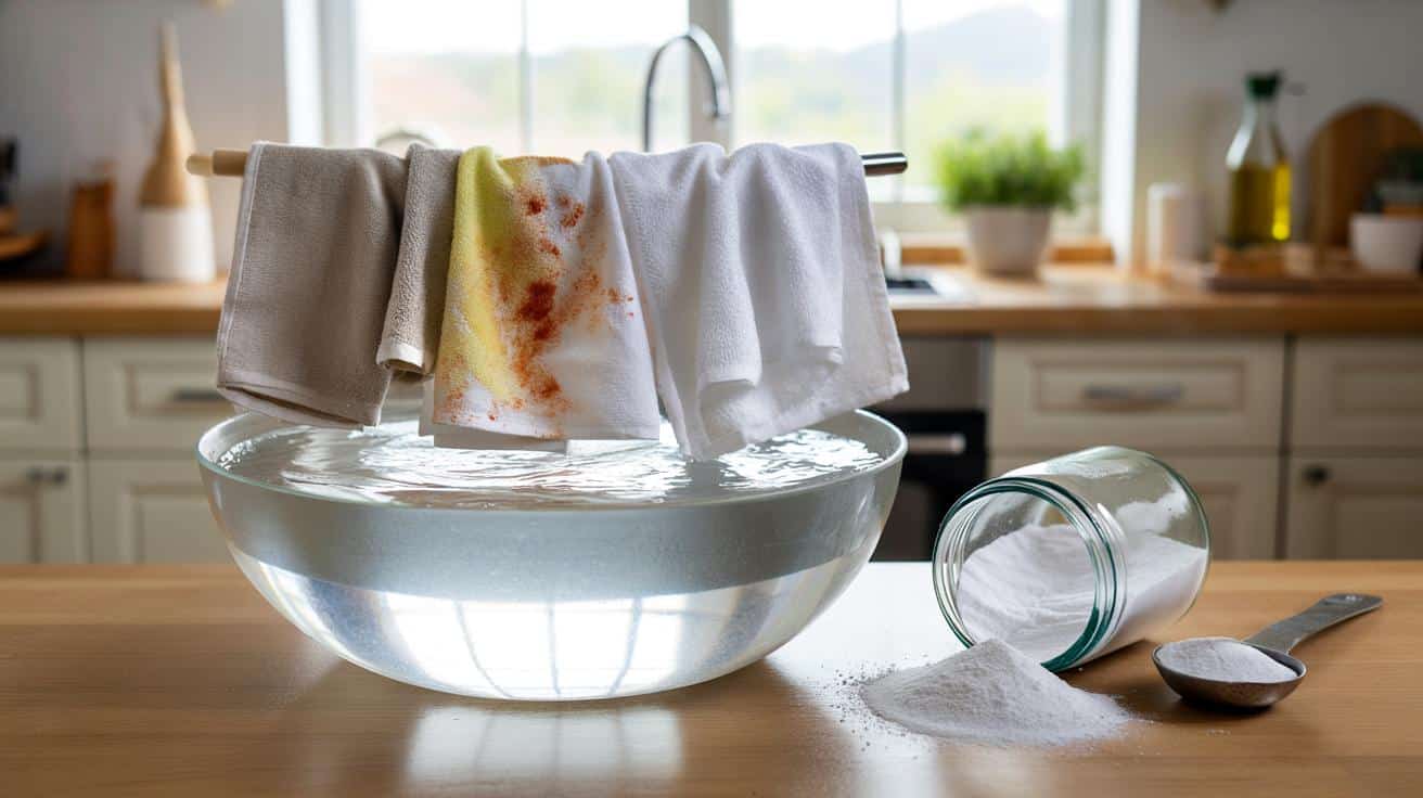 Ten zapomniany proszek wybieli kuchenne ściereczki jak nowiutkie