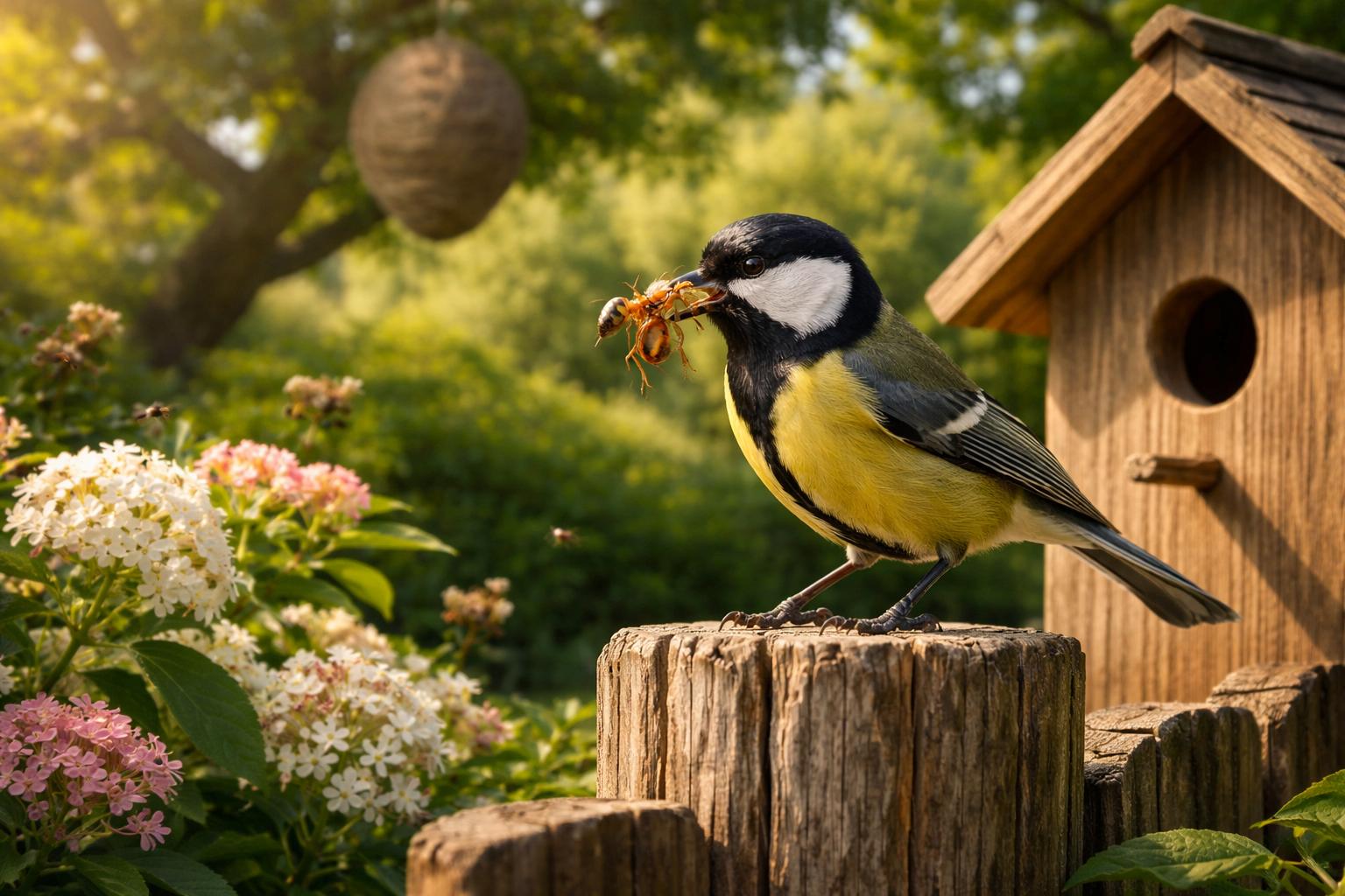 To małe ptaki pomagają ograniczyć azjatyckie szerszenie w ogrodzie