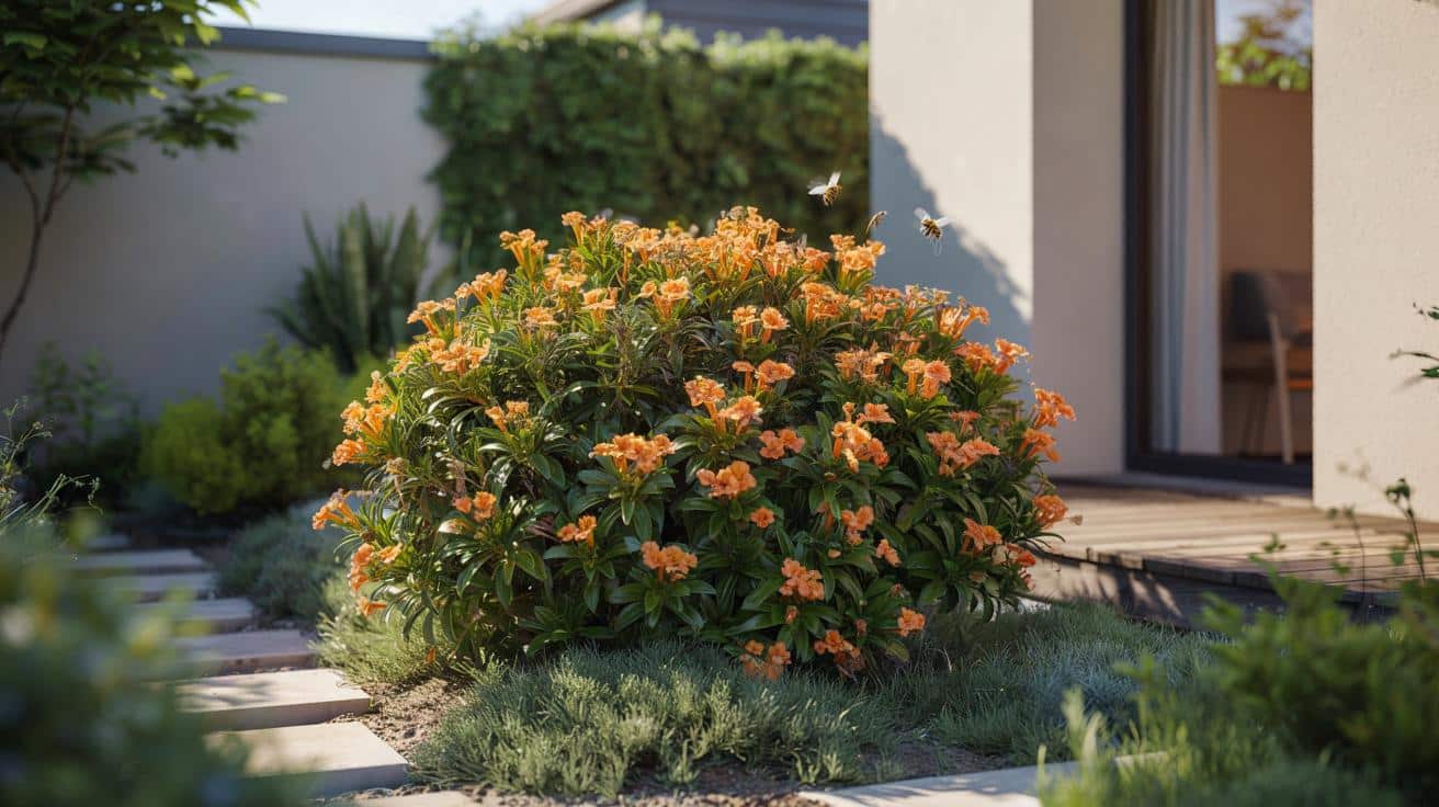 To nie róża ani hortensja. Ten krzew o pomarańczowych kwiatach odmieni mały ogród