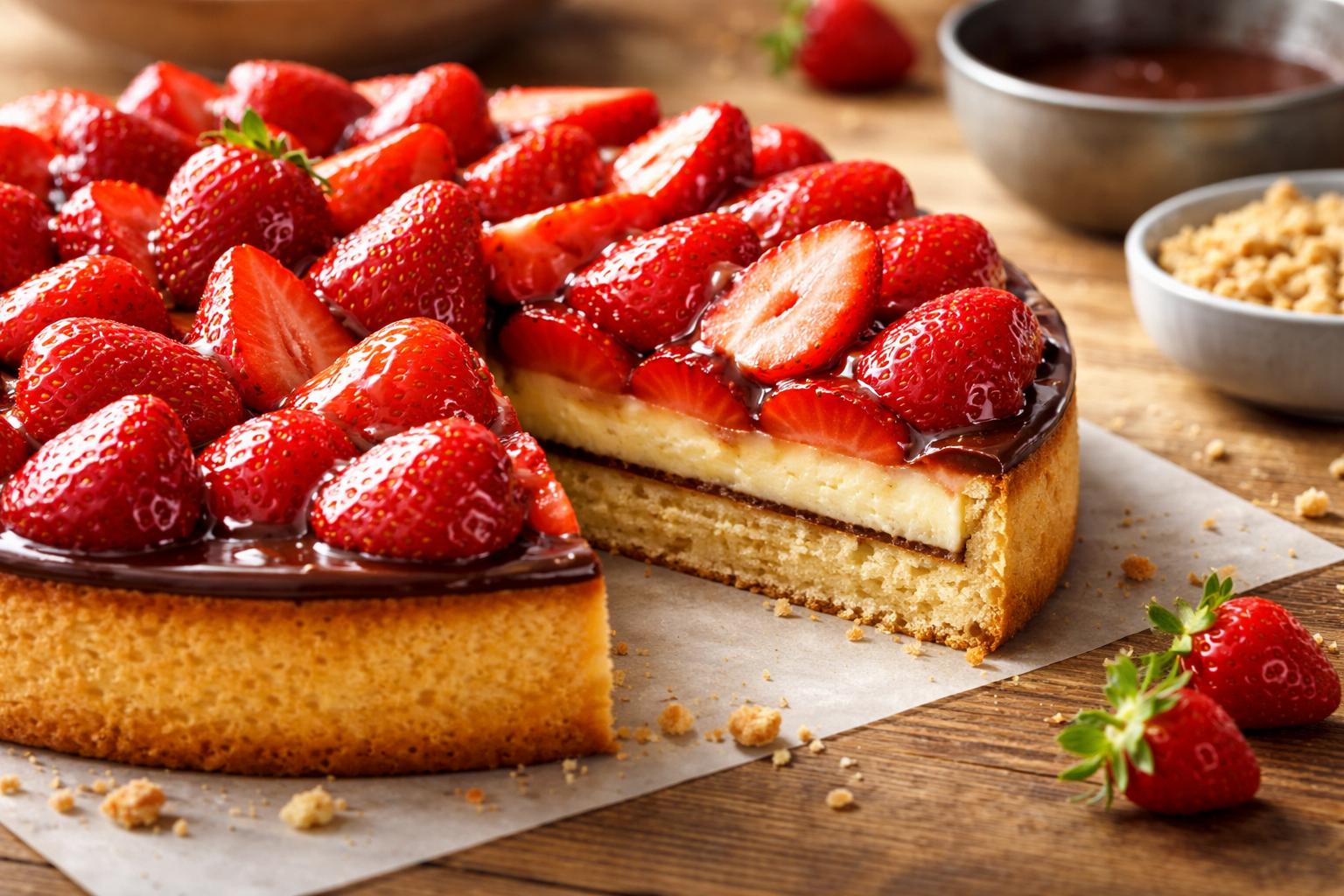 Trik kucharza-cukiernika: jak zrobić truskawkowe ciasto z idealnym, nierozmokniętym spodem