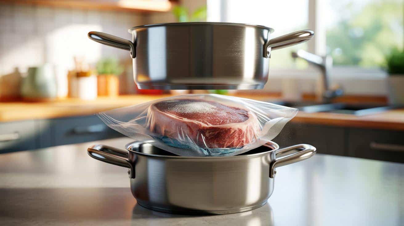 Trik z dwiema garnkami: jak szybko rozmrozić mięso bez mikrofalówki