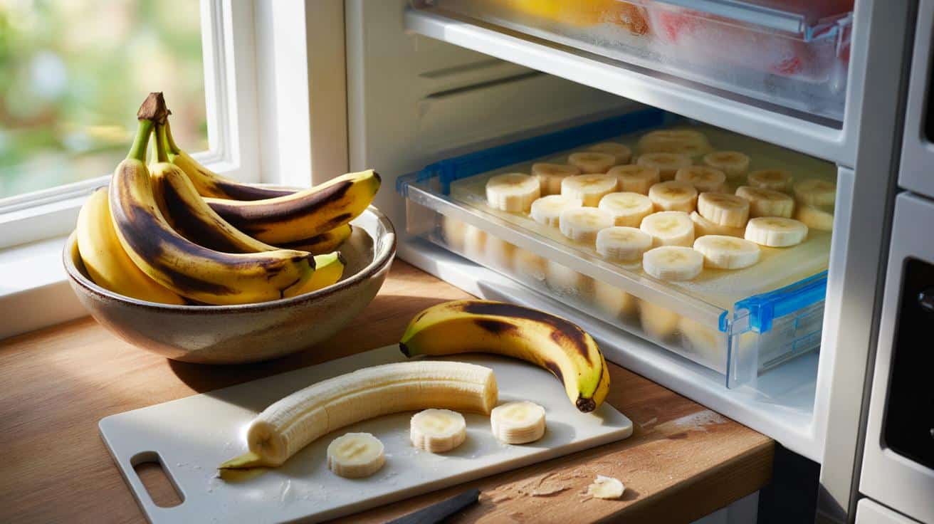 Trik z zamrażarką który ratuje zgniłe banany