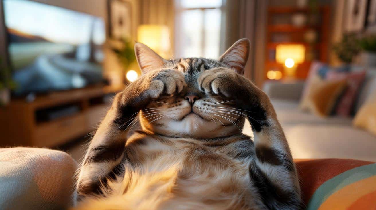 Twój kot zasypia z łapkami na oczach? Oto, co naprawdę sygnalizuje