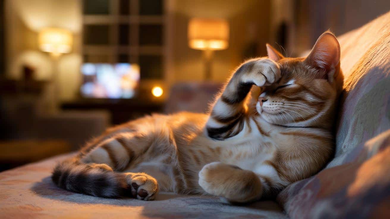 Twój kot zasypia z łapkami na oczach? Oto, co tak naprawdę ci mówi