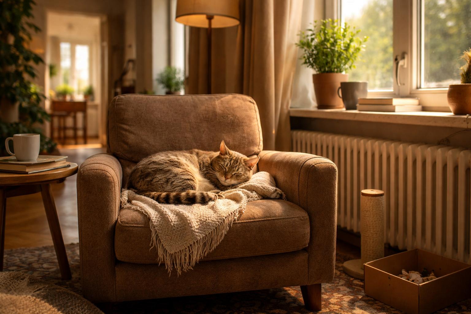 Twój kot zawsze śpi w jednym miejscu? To znak, który wiele mówi