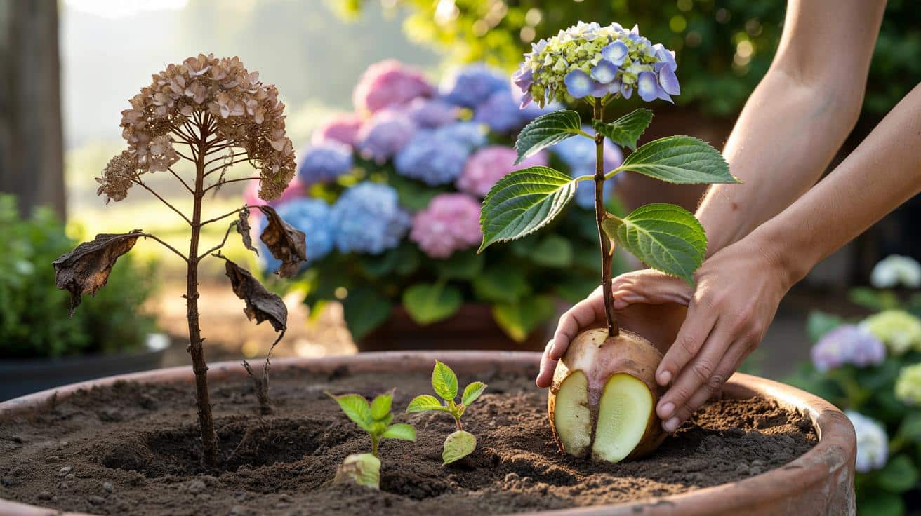 Twoje hortensje wyglądają na martwe? Ten warzywny trik je uratuje