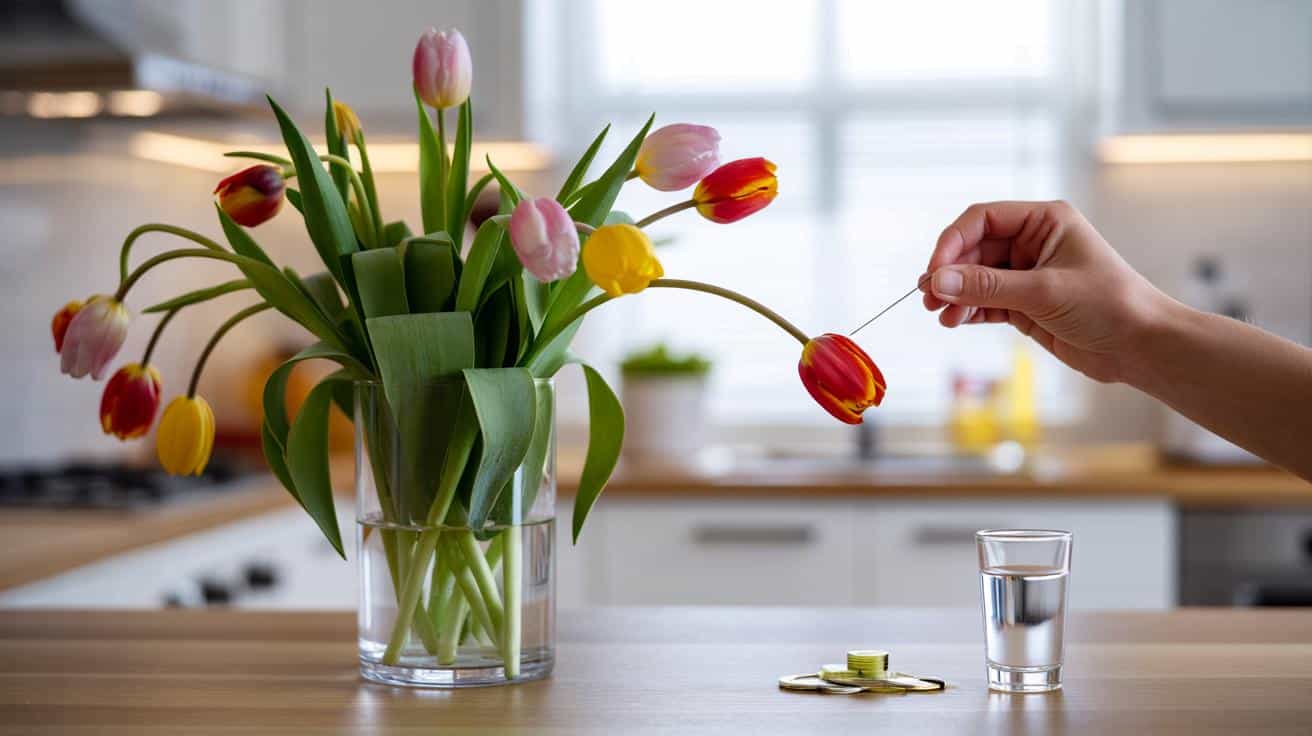 Twoje tulipany klapną po nocy? Ten trik z igłą stawia je jak świeczki