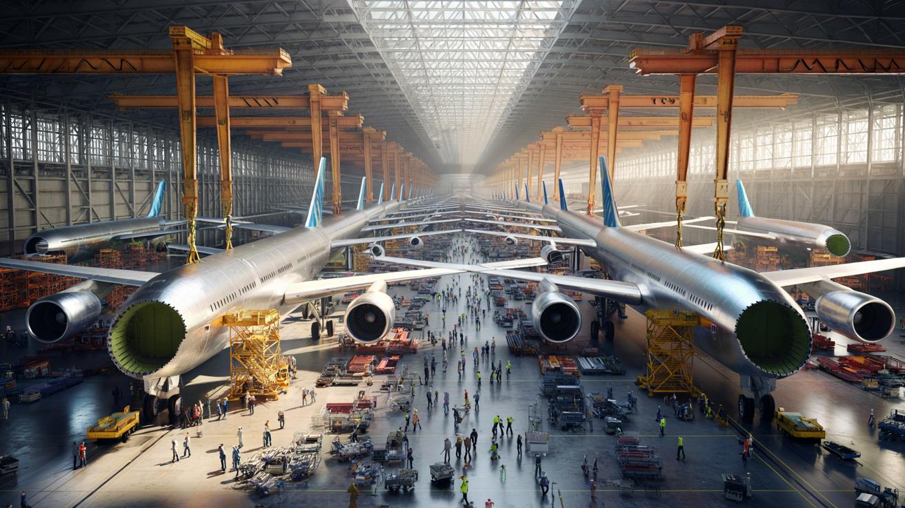 W hali większej niż 3,5 tys. basenów powstają gigantyczne samoloty