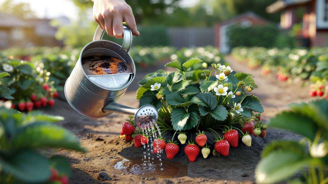 Chcesz większe i słodsze truskawki? Wiosną podlej je tym prostym kuchennym składnikiem