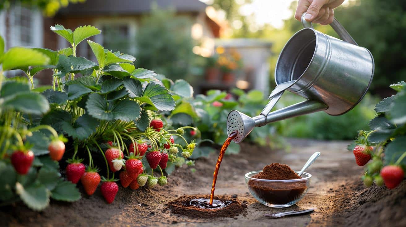 Większe truskawki z własnego ogródka? Wystarczy wiosną podlać je… kawą