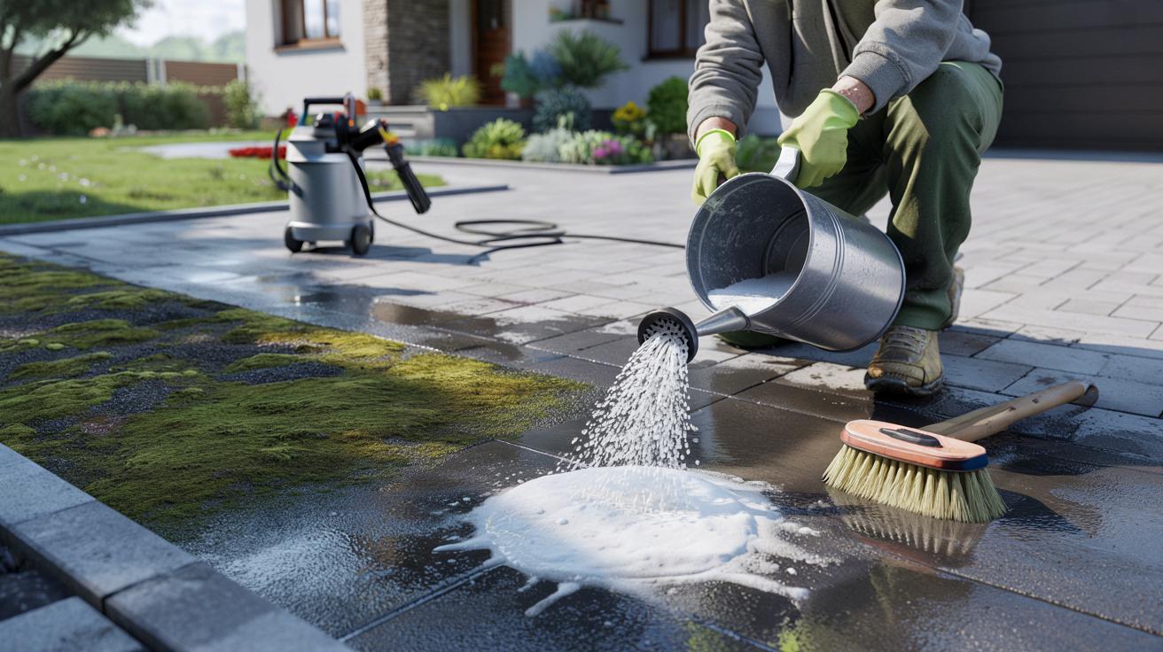 Właściciele domów rezygnują z myjek ciśnieniowych. Ten proszek do prania lepiej radzi sobie z mchem na podjazdach