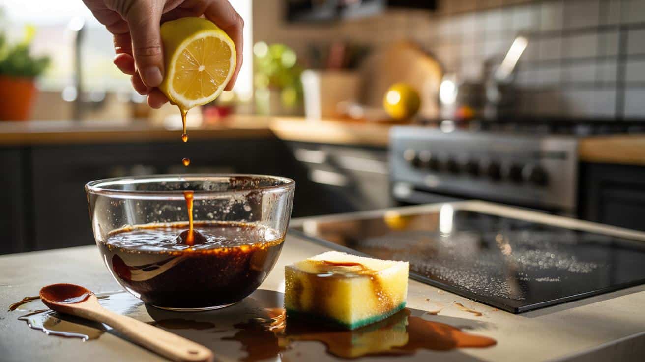 Wlej sok z cytryny do wody z fusami kawy a środek do usuwania tłuszczu jest gotowy