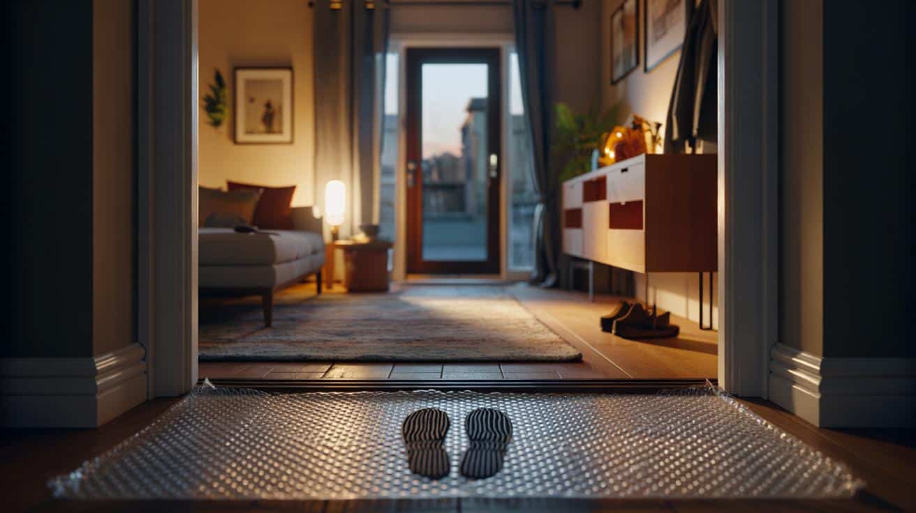 Wsuń folię bąbelkową pod dywan przy drzwiach a po kroku słyszysz każde wejście