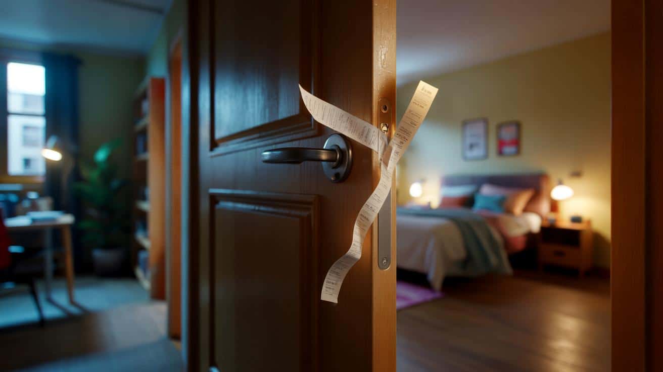 Wsuń kartkę między drzwi a framugę a wie od razu czy ktoś był w pokoju