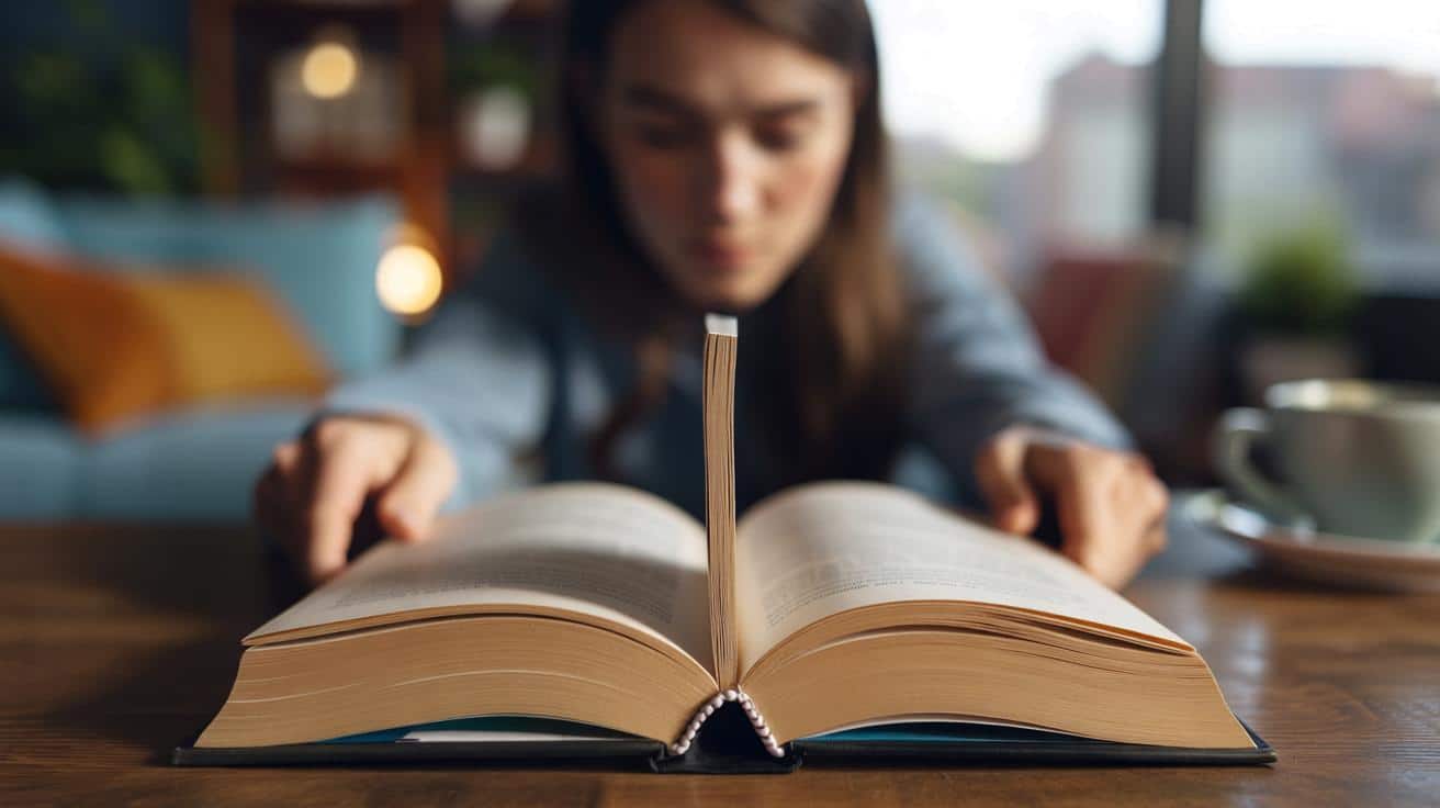 Wsuń pasek papieru do książki w połowie zanim zaczniesz czytać a szybciej kończysz