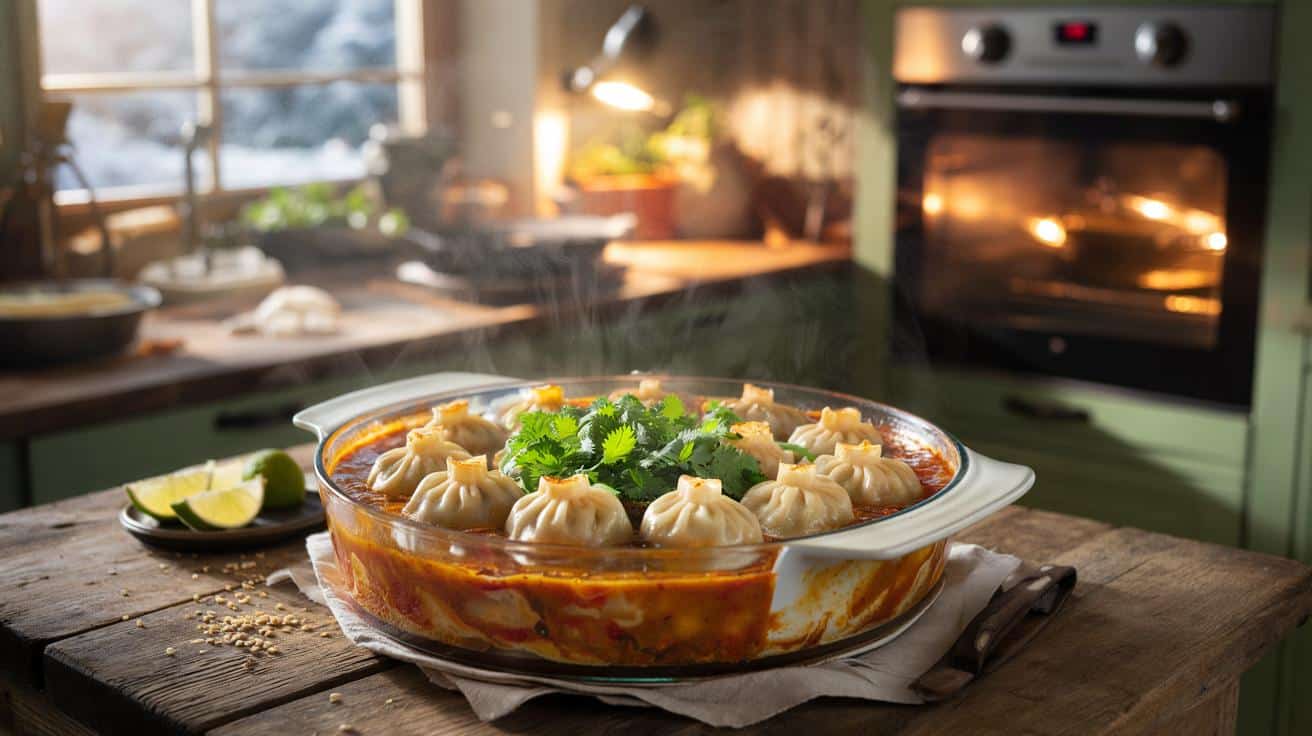 Wsypała mrożone pierożki prosto do naczynia i wstawiła do piekarnika. Ten trik robi furorę na zimowe kolacje