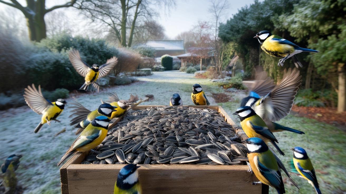 Wsypałem ten składnik do karmnika. Sikory oblepiły cały ogród