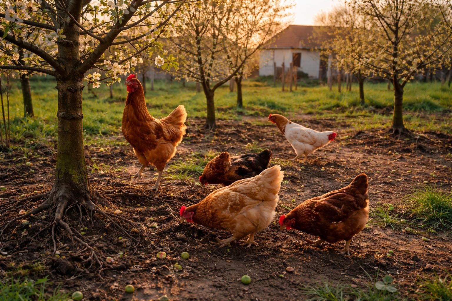 Wypuścił kury pod drzewka owocowe. Po kilku tygodniach został bez plonów