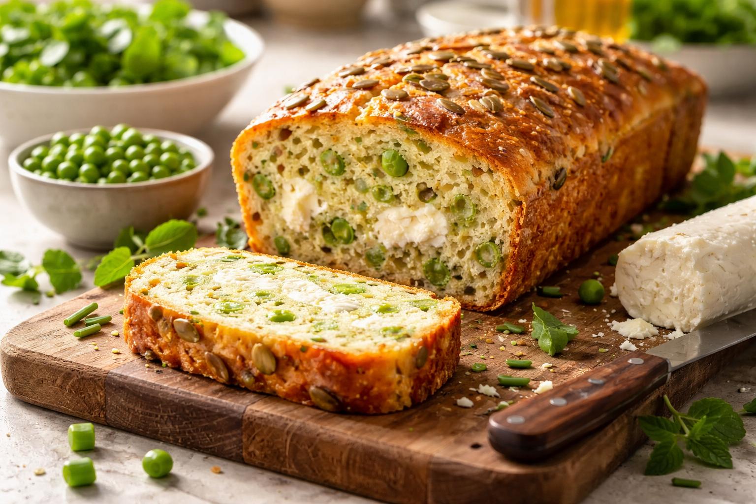 Wytrawne ciasto z groszkiem i serem kozim, które znika w kilka minut