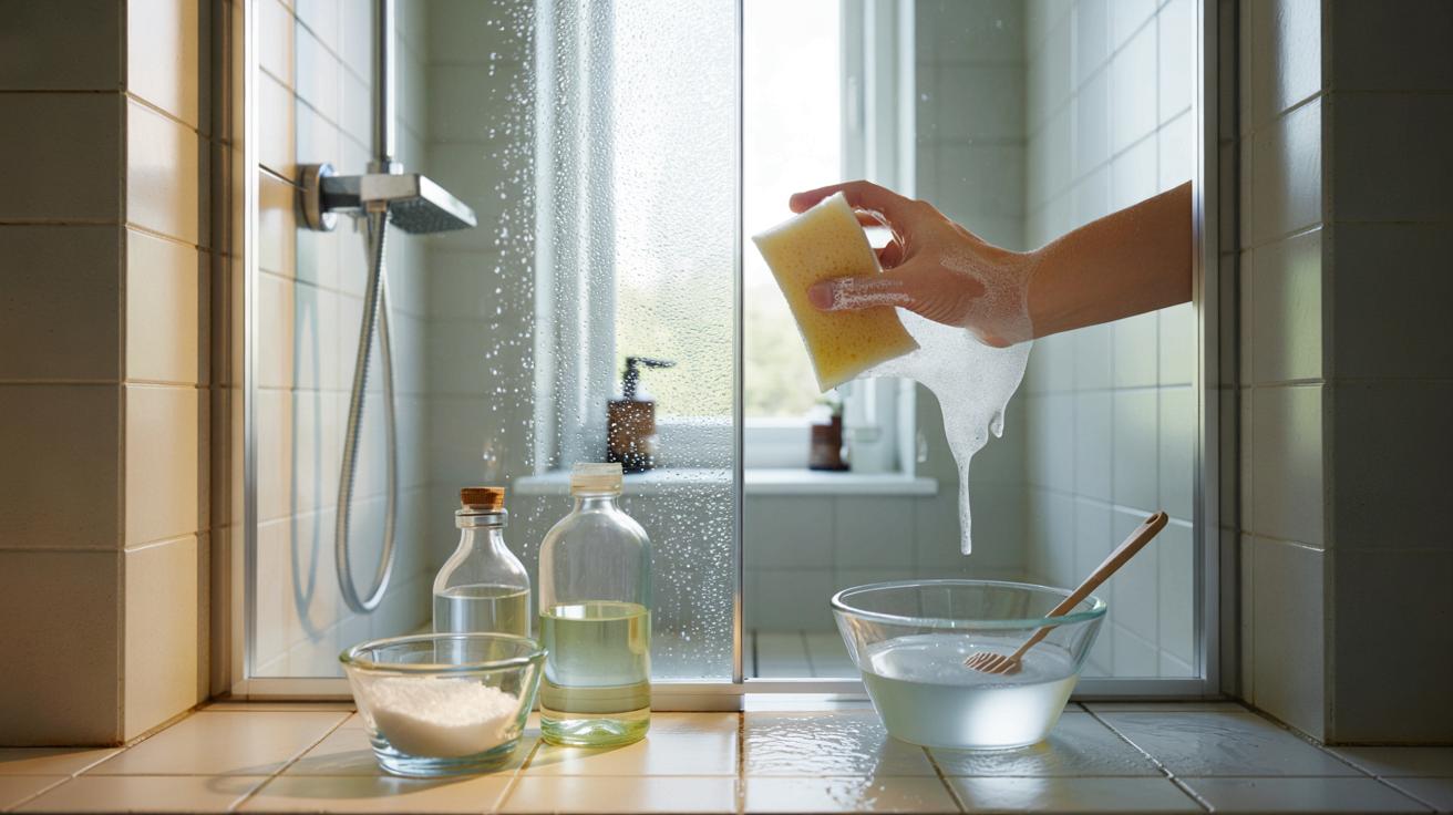 Zaklaczona kabina prysznicowa? 3 składniki z kuchni odmienią szybę bez rys